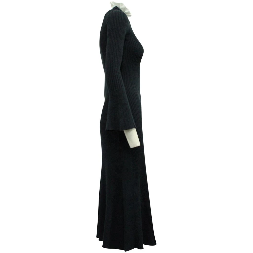 Sandro Paris Sandro Rony Ribbed Knit Midi Dress in Navy Blue Polyamide 3