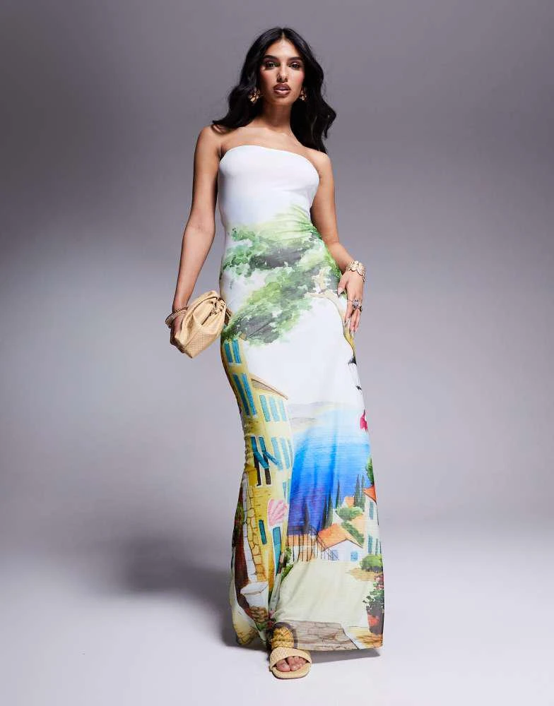 chinese dress ladies Boho Chic Bandeau Off Shoulder Maxi Dress Black / L main image 1