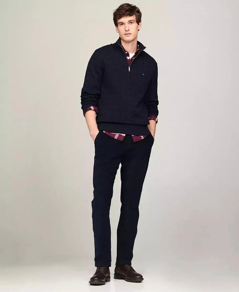Tommy Hilfiger Men's Long-Sleeve Cable Knit Quarter-Zip Sweater 5
