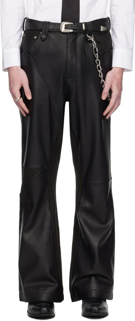 ROCKSTEADY Black Rodeo Star Leather Pants