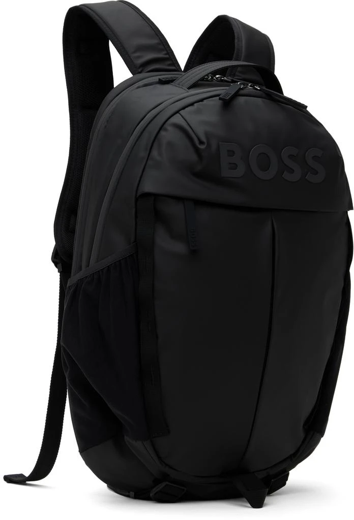 Hugo Boss Black Faux-Leather Logo Detail Backpack 2