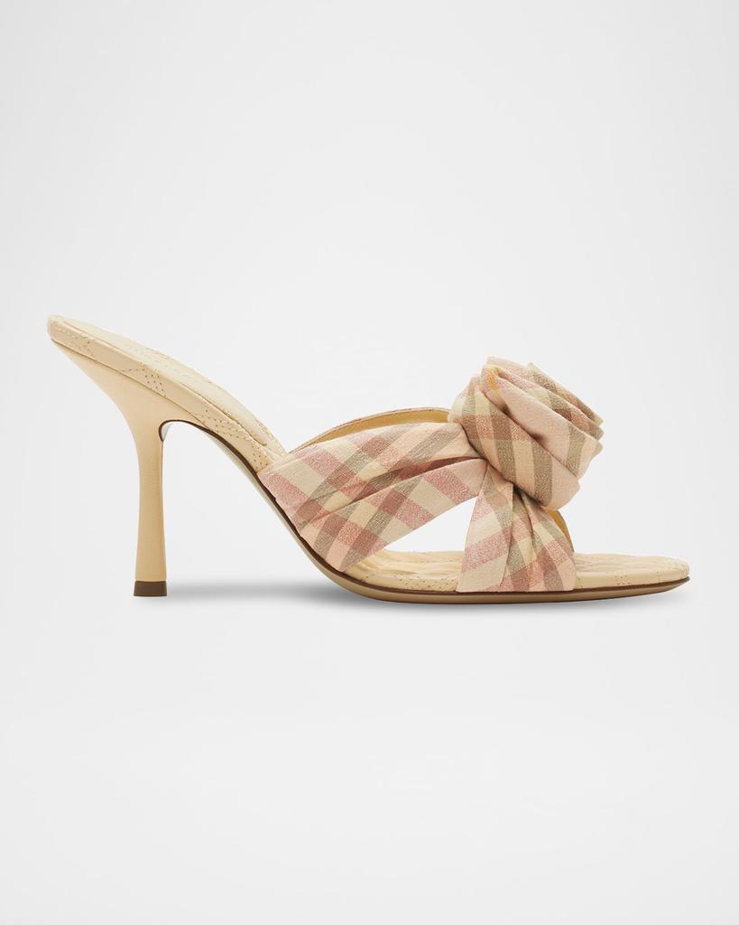 Burberry Mews Check Rose Slide Sandals
