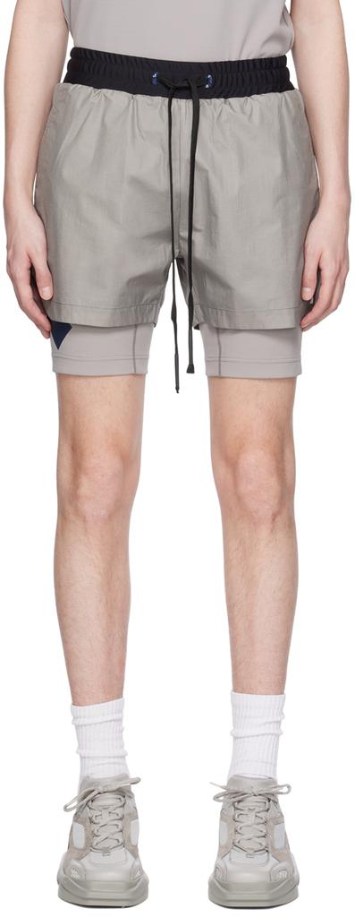 TEMPLA Gray Layered Track Shorts