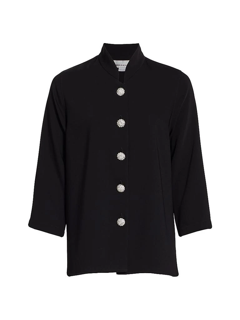 Caroline Rose Suzette Pavé-Button Crepe Jacket 1