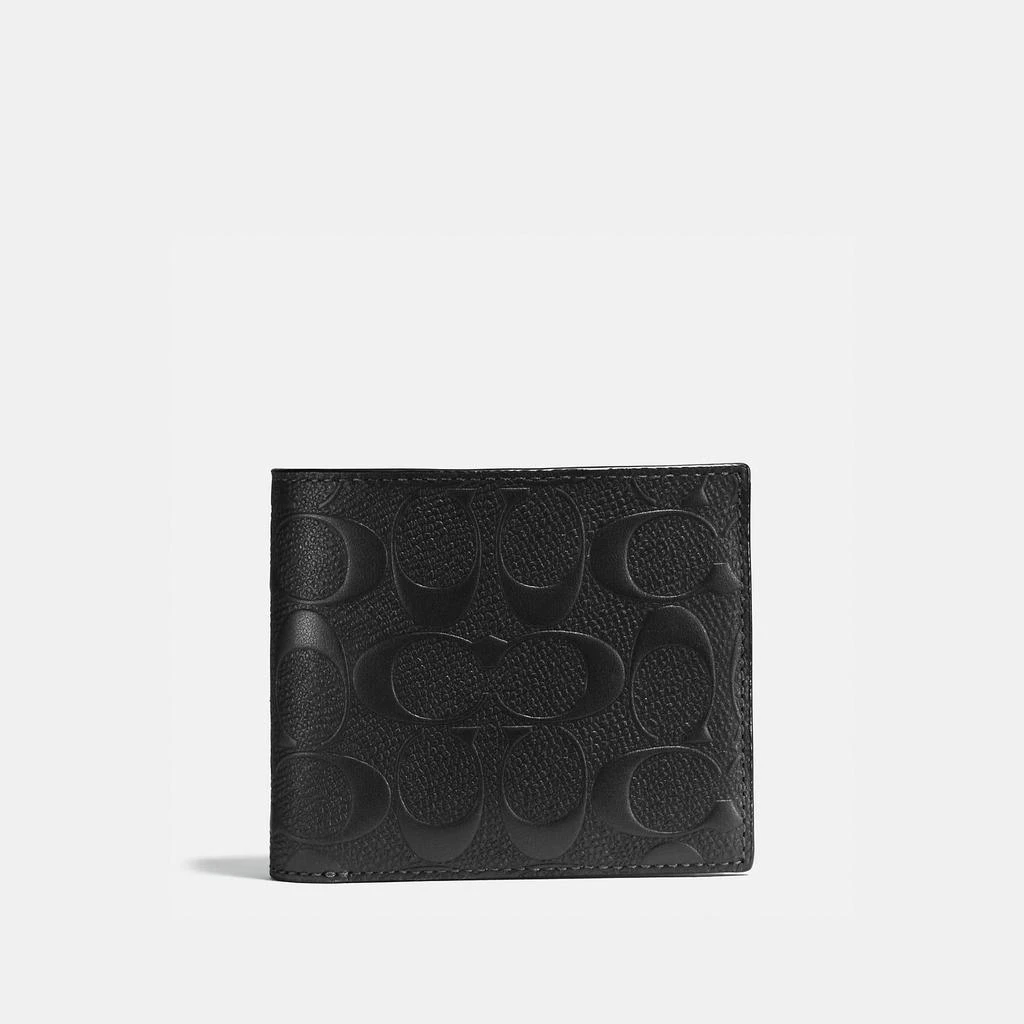 Coach Coach Outlet Compact Id Wallet In Signature Leather 1
