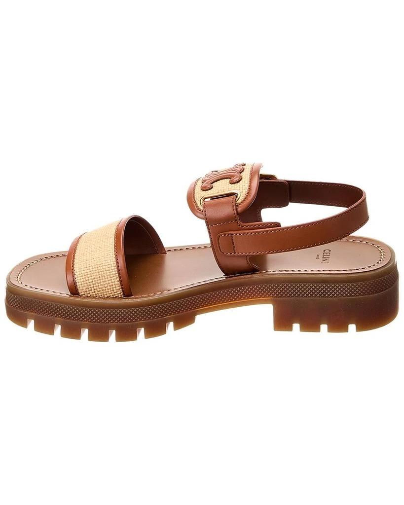 Celine CELINE Clea Triomphe Raffia & Leather Sandal 2