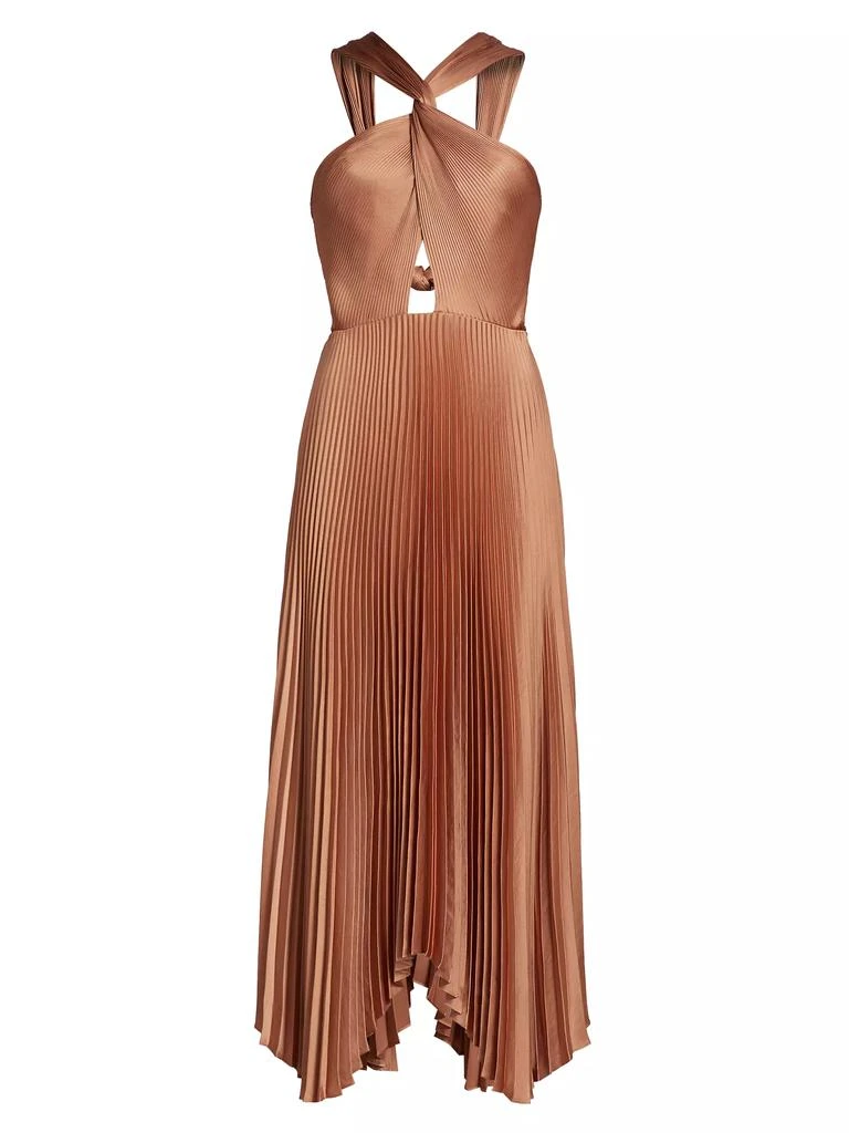 A.L.C. Athena II Pleated Halter Midi-Dress 1