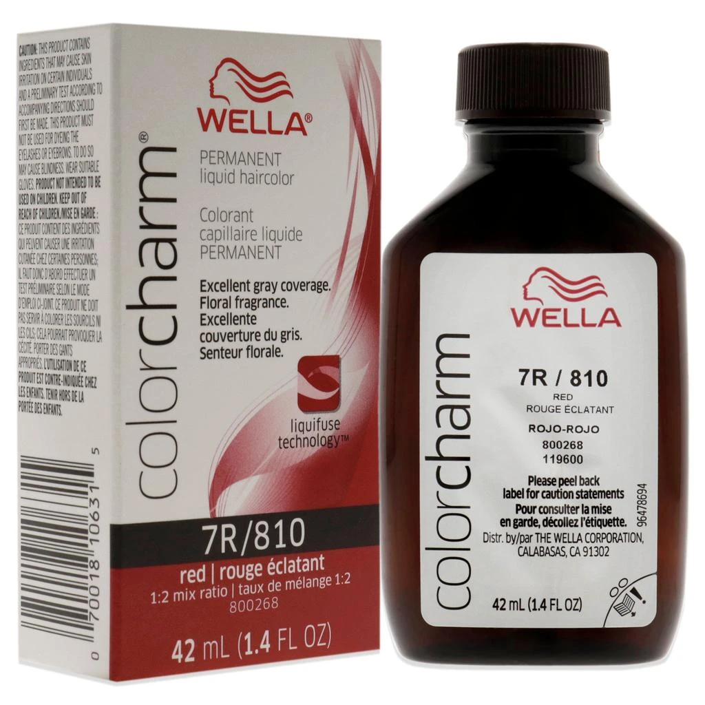 Wella Color Charm Permanent Liquid Haircolor - 810 7R Red Red Intensifier by  for Unisex - 1.4 oz Hair Color 3