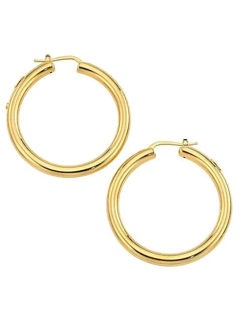 Roberto Coin 18K Yellow Gold Round Tubular Hoop Earrings, 40MM 1