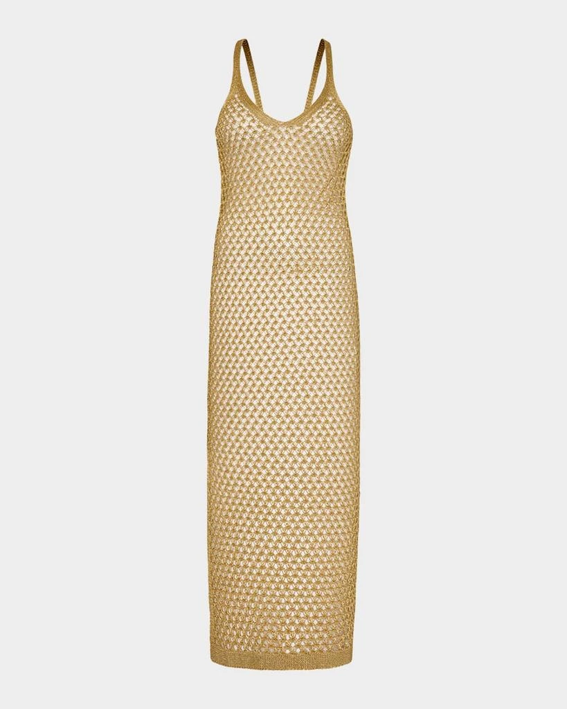Milly Cabana Metallic Mesh Midi Dress 1