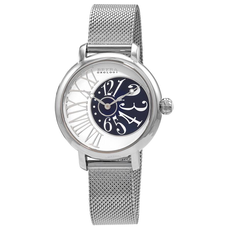 Brera Orologi Valentina Elegant Quartz White Dial Ladies Watch BRVAEL3801-SS-MIL