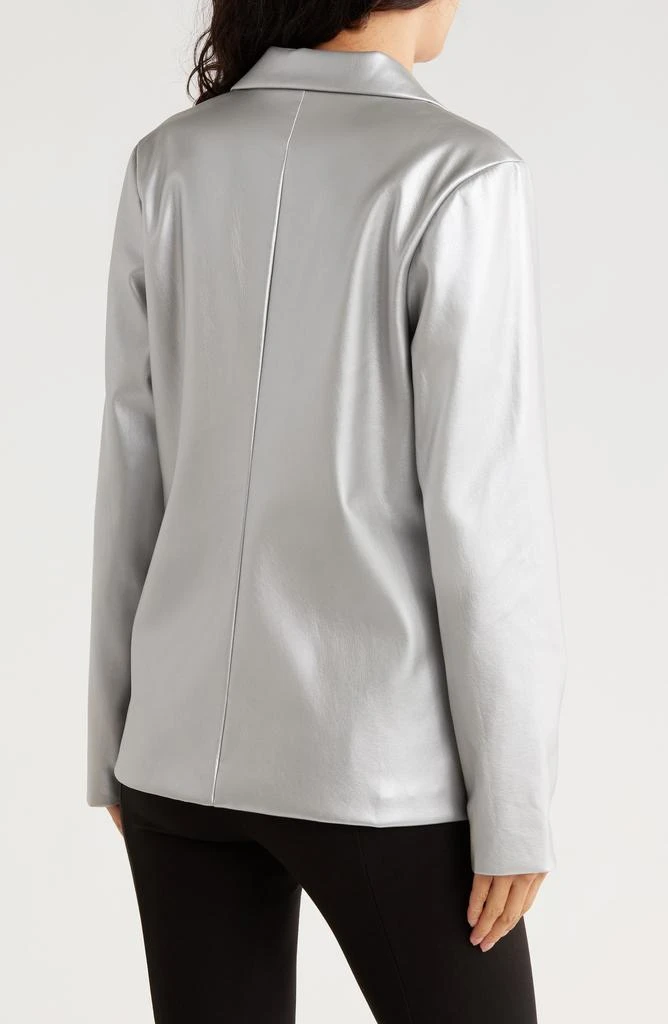 AREA Liana Metallic Faux Leather Blazer 2