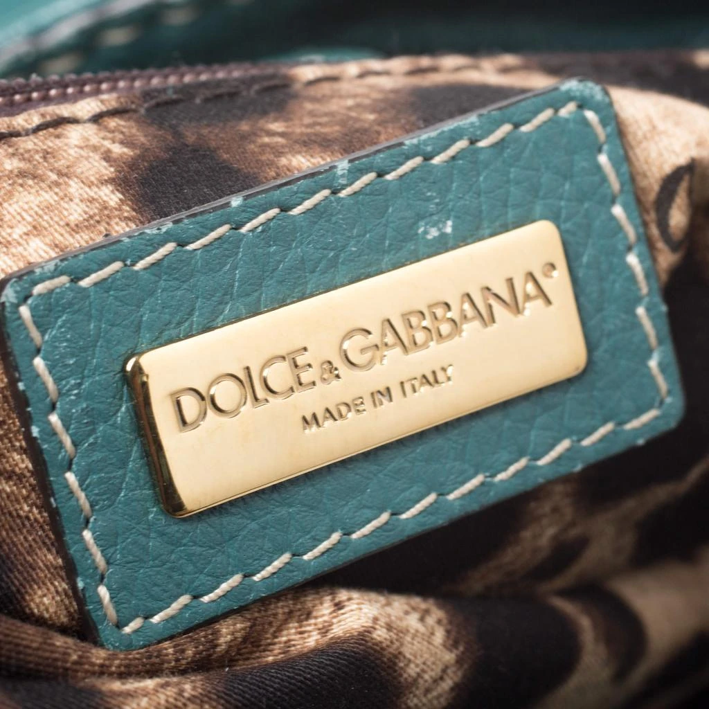 Dolce & Gabbana Dolce & Gabbana Green Leather Miss Charlotte Satchel 8