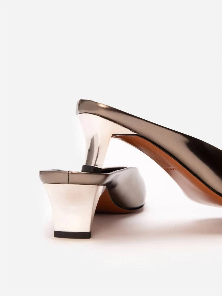Clergerie Women Sia Square Toe Mule In Gloss Metallic Gobi 4