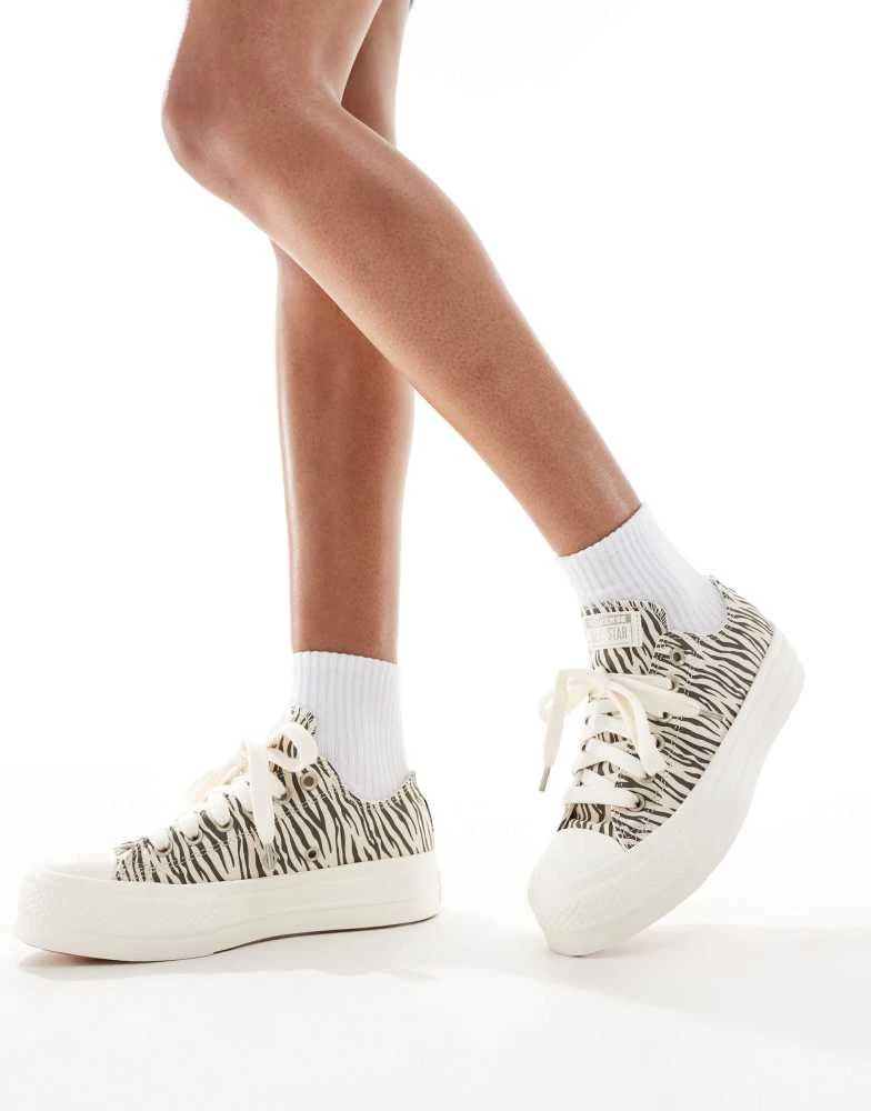 Converse Converse Chuck Taylor All Star Ox Lift trainers in zebra print 5