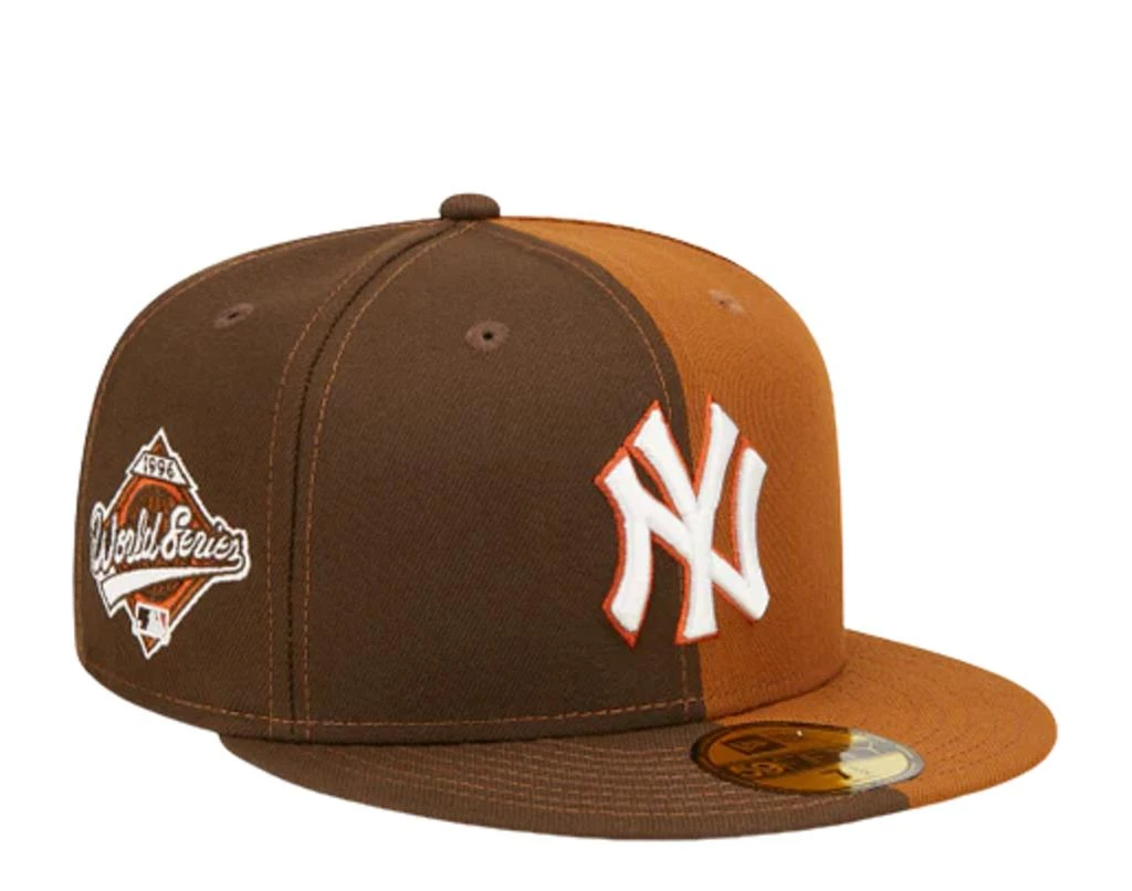New Era New York Yankees Split 59FIFTY Fitted Cap 60296502 - Brown/Orange UV 1