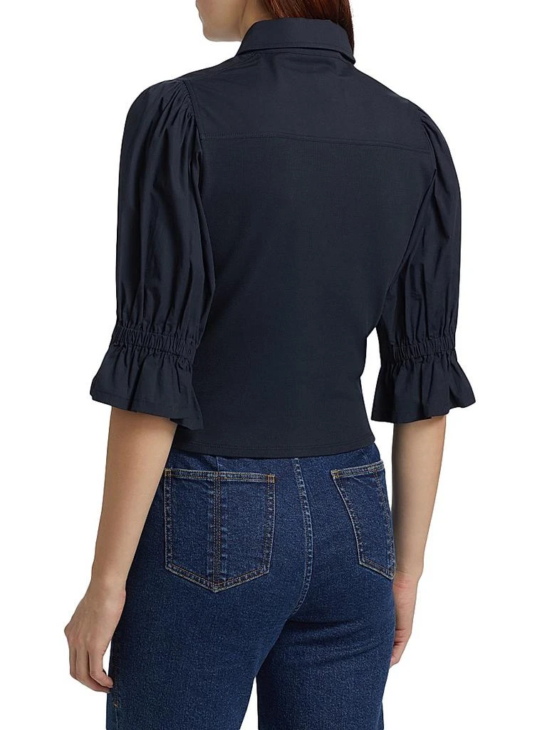 Cinq à Sept Lyric Pufff-Sleeve Denim Top 5