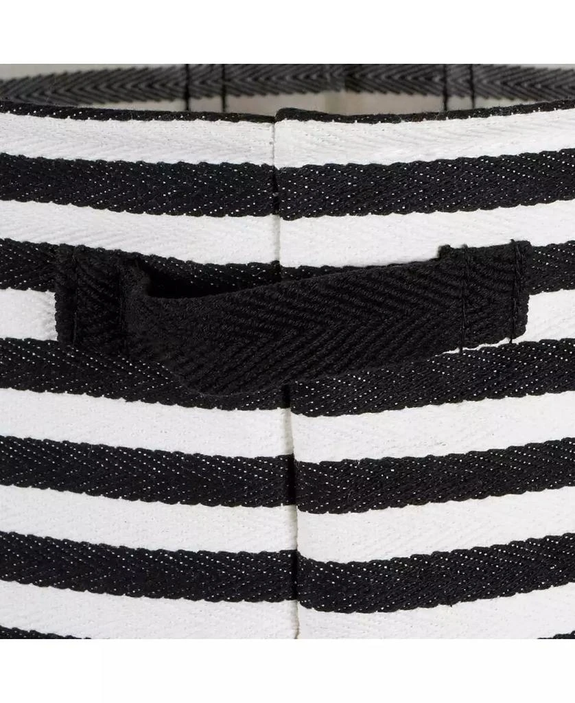 Design Imports Polyethylene Coated Herringbone Woven Cotton Laundry Bin Stripe Rectangle Set of 3 5