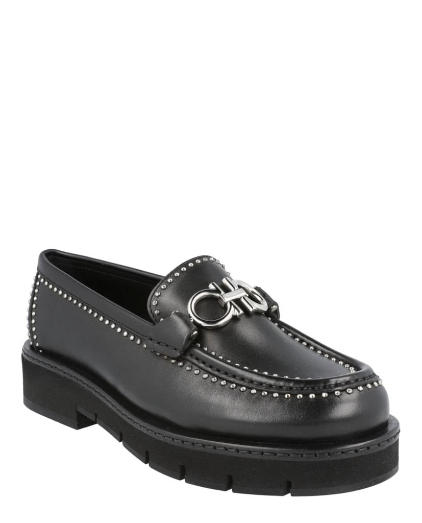 Salvatore Ferragamo Black Studded Loafers Shop Rolo Lug Studded Loafers on Sale at BeyondStyle – Get  main image 3