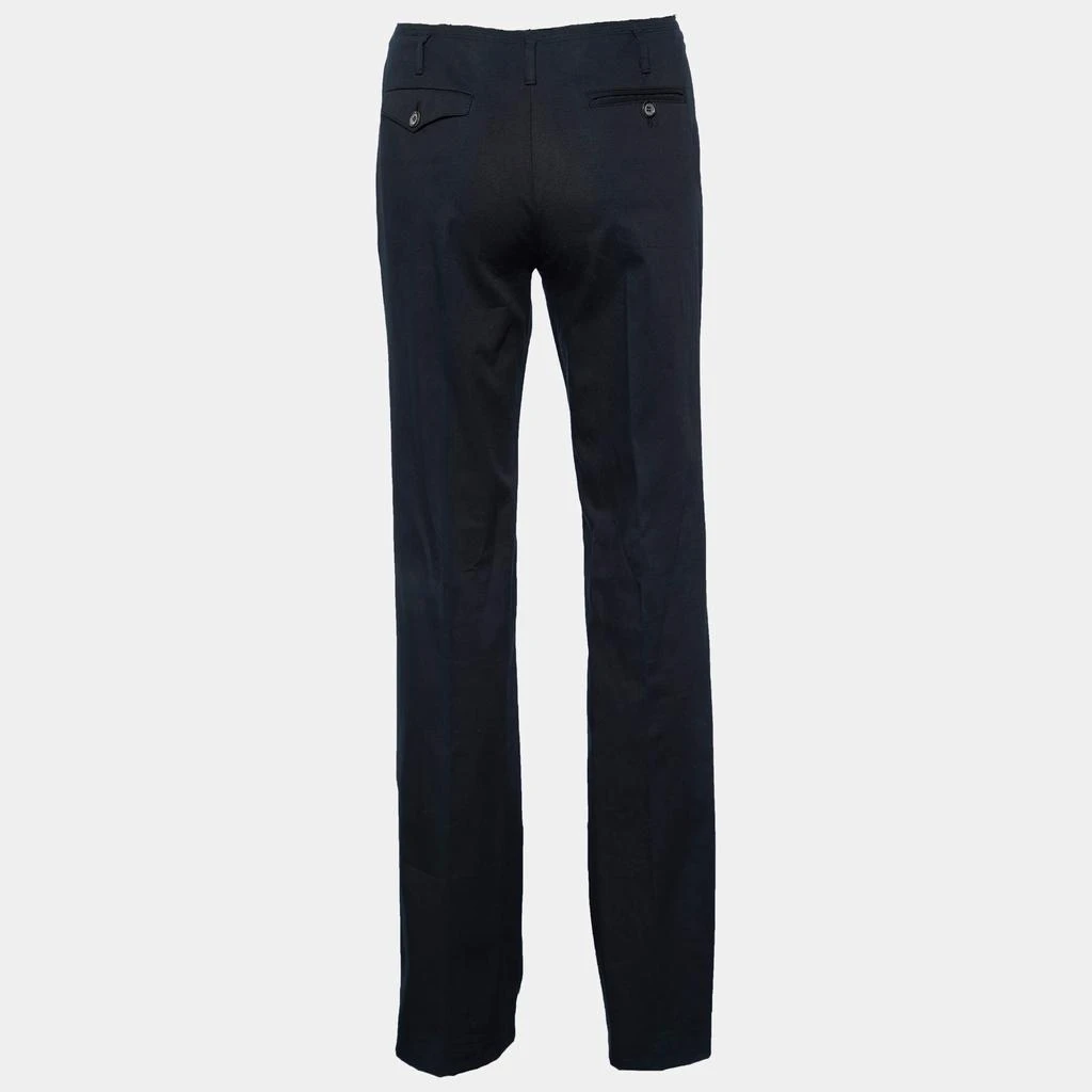 Prada Prada Navy Blue Cotton Frayed Waist Detail Pants M 2