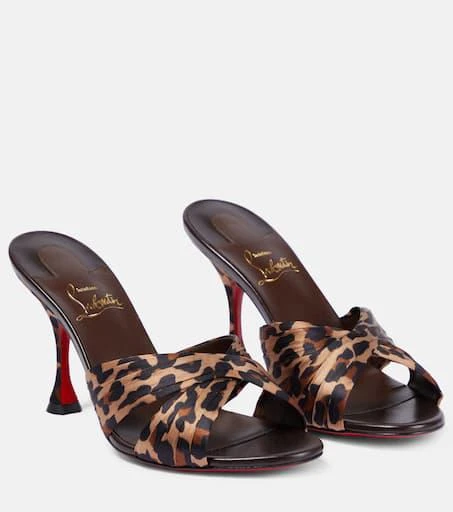 Christian Louboutin Nicol is Back 85 leopard-print satin mules 1