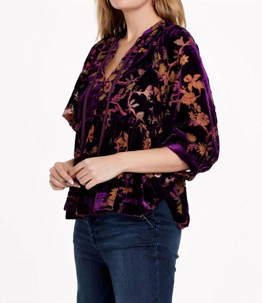 DEAR JOHN DENIM Malia V-Neck Top In Imperial Purple 3