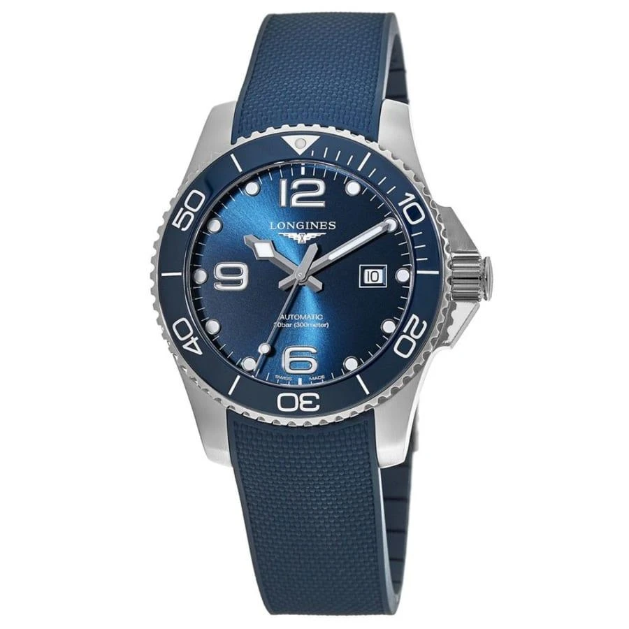 Longines HydroConquest Automatic Blue Dial Blue Rubber Strap Men's Watch L3.782.4.96.9 1