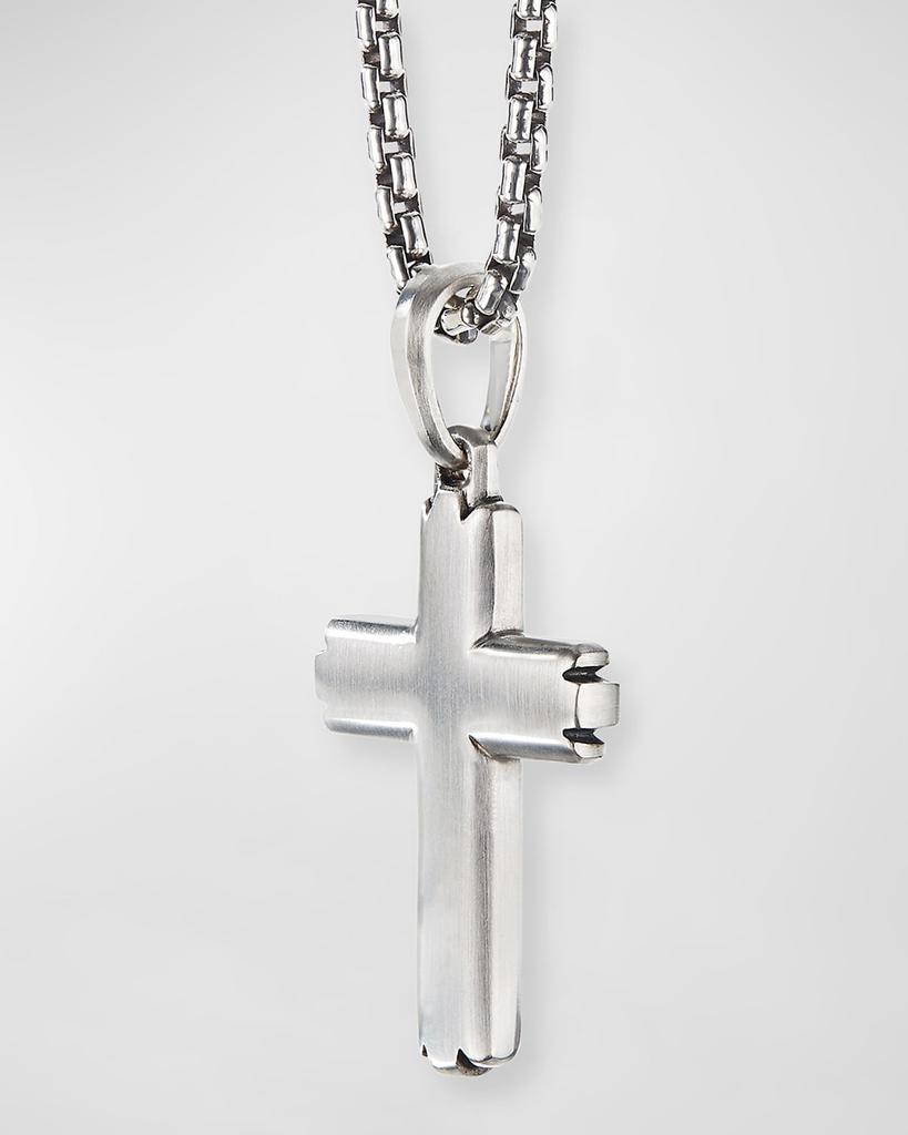 David Yurman Men's Deco Cross Pendant in Silver, 27mm