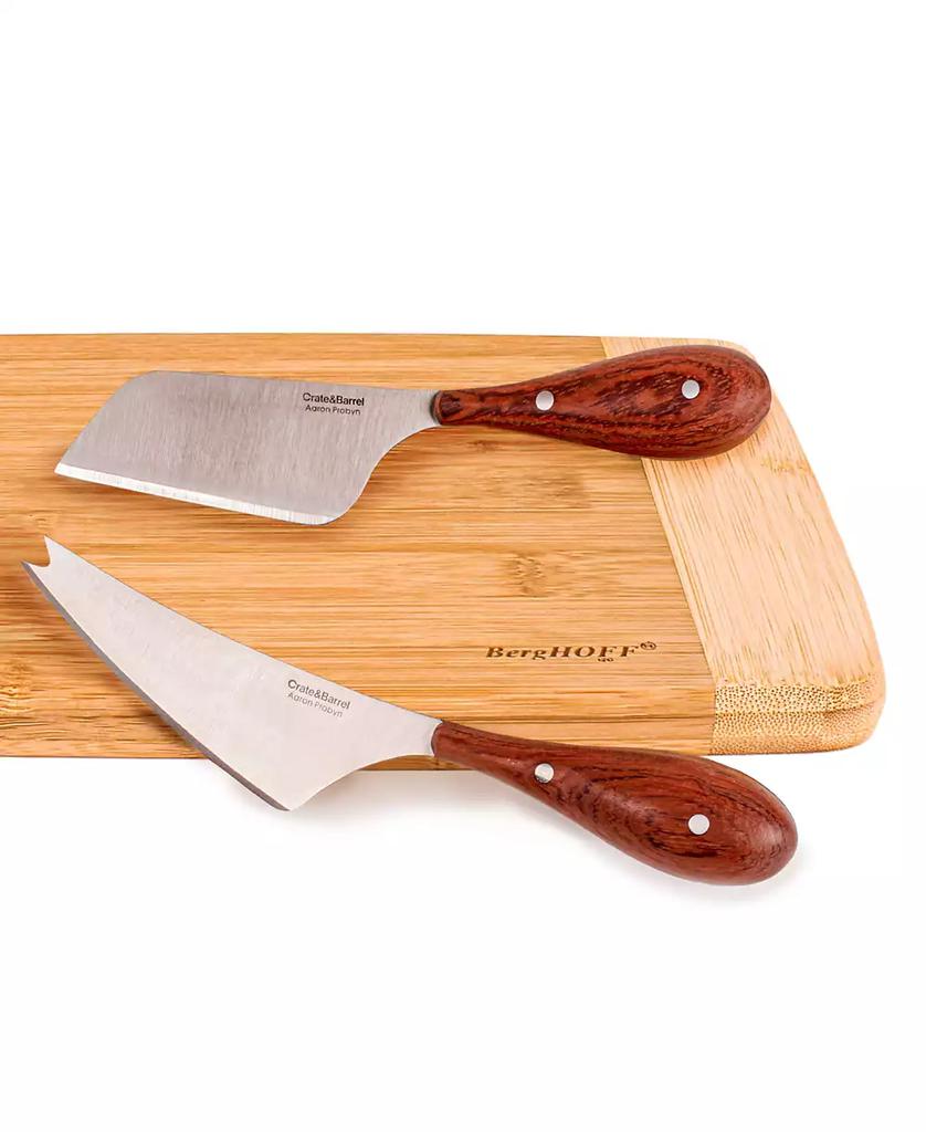 BergHOFF Aaron Probyn 3-Piece Cheese Knife and Bamboo Cutting Board Set