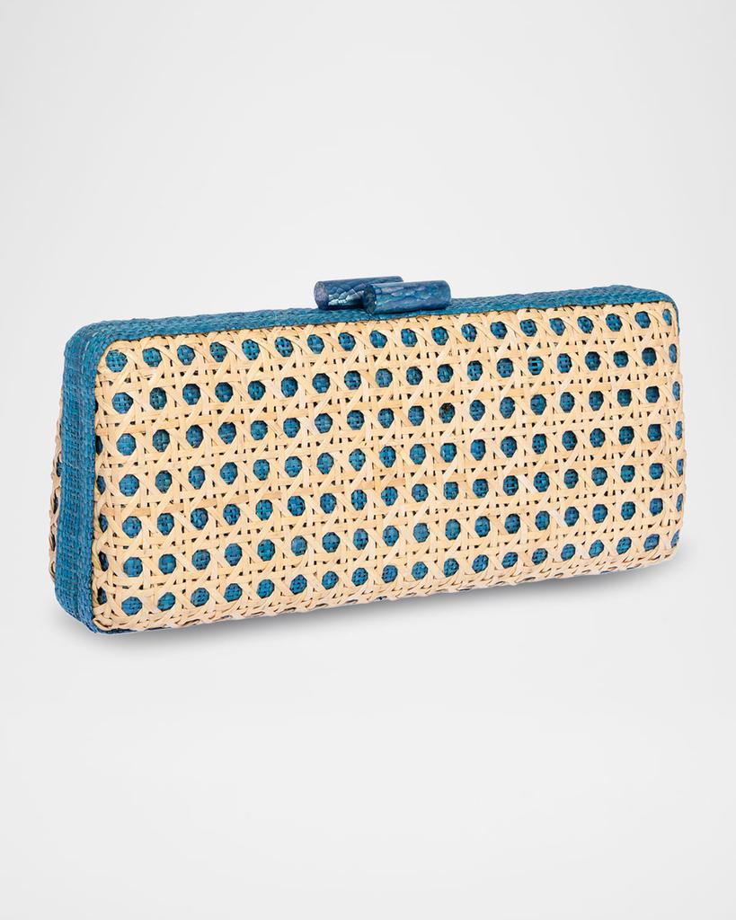 Rafe Alessandra Cutout Raffia Long Clutch Bag