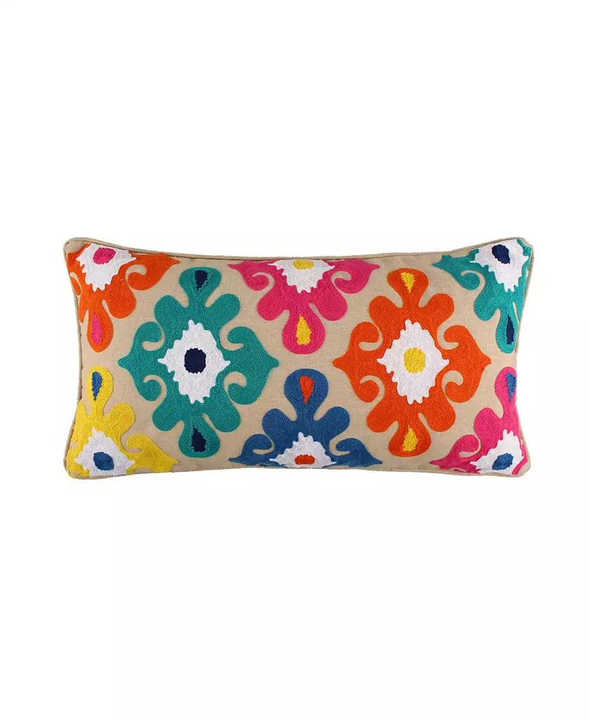 Levtex Fantasia Boho Crewel Stitch Decorative Pillow, 12" x 24"