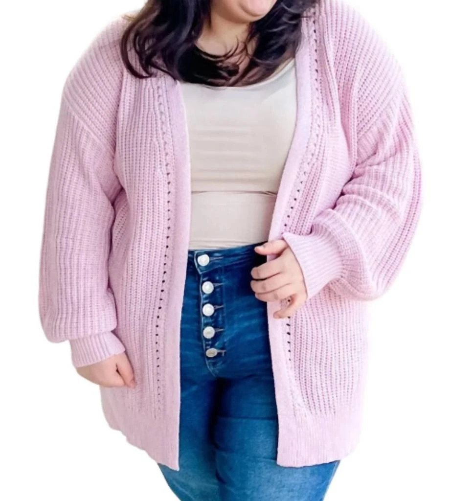 Blu Pepper Clarette Cardigan In Pink 1