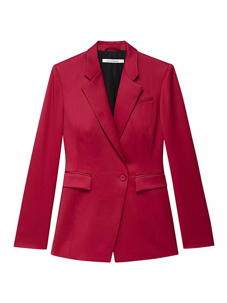 Another Tomorrow Seamed-Waist Single-Breasted Jacket 1