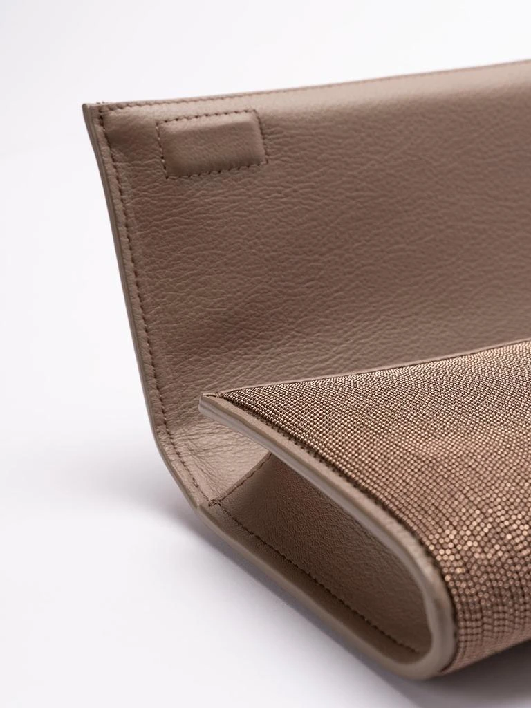 Brunello Cucinelli Brunello Cucinelli Precious Monili Foldover Top Clutch Bag 5