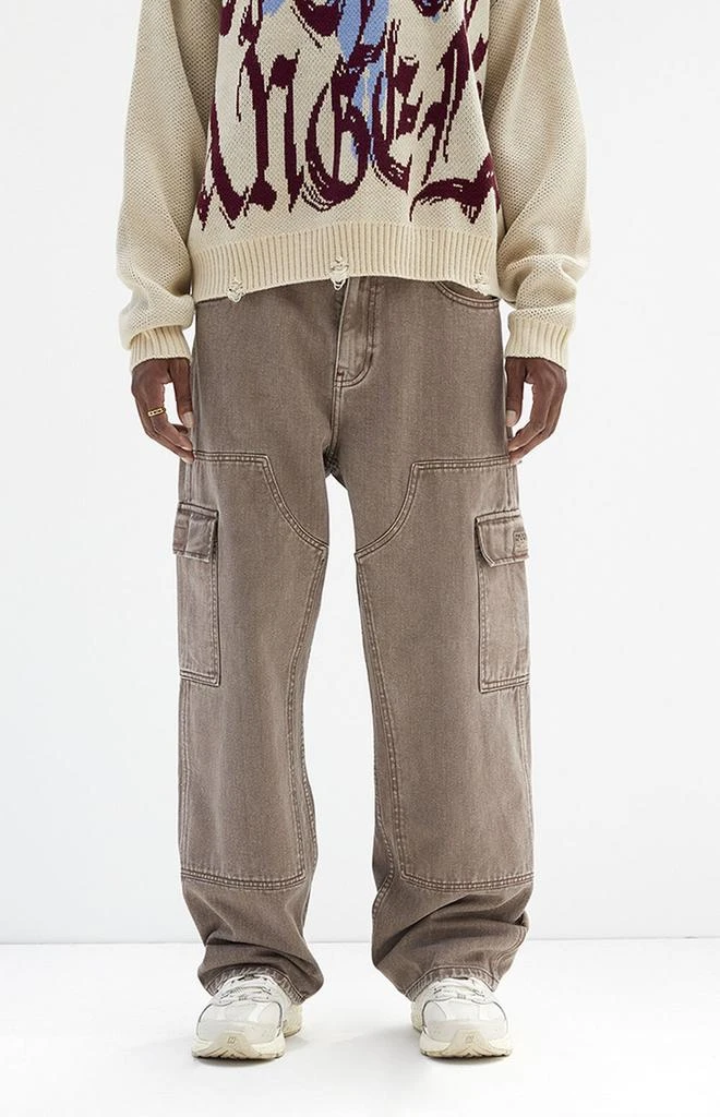 PacSun Washed Brown Baggy Carpenter Jeans 3