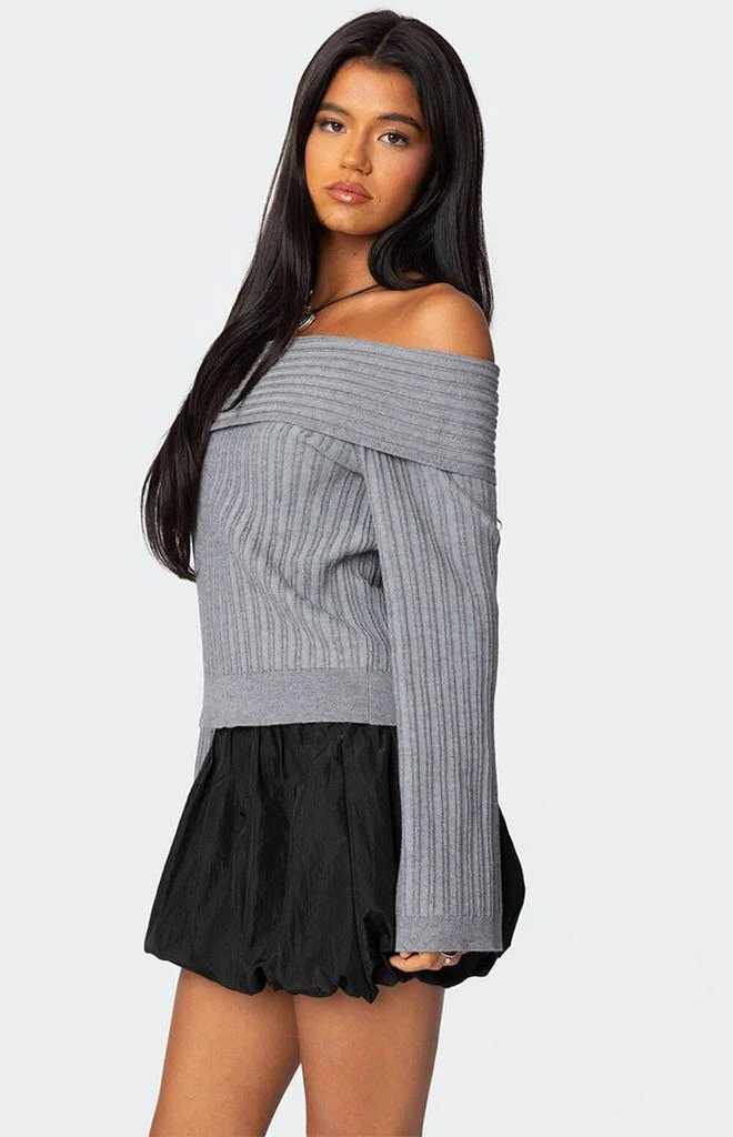 Edikted Brandy Fold Over Ribbed Sweater 3