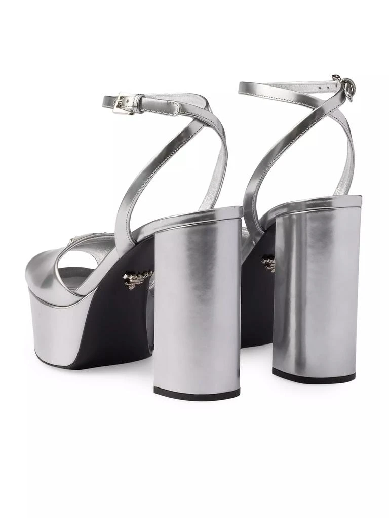 Prada Metallic Leather Platform Sandals 3