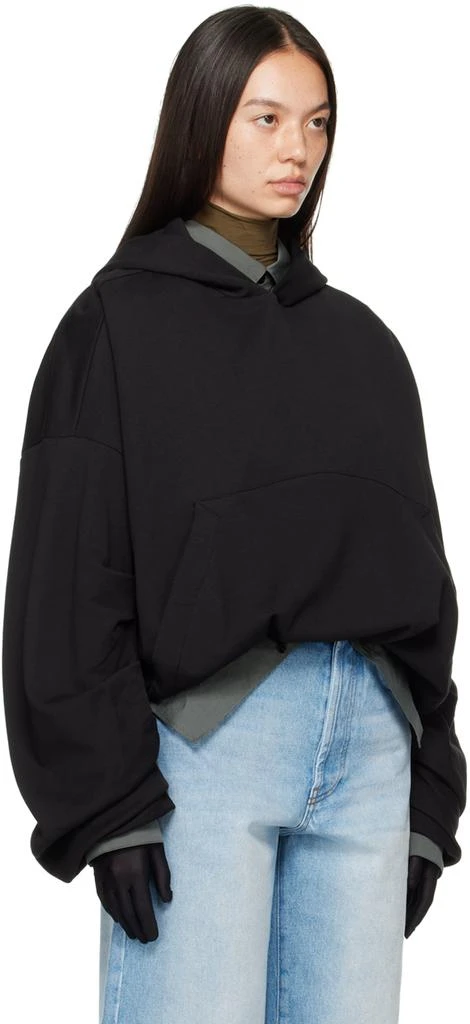 Dries Van Noten Black Draped Hoodie 2