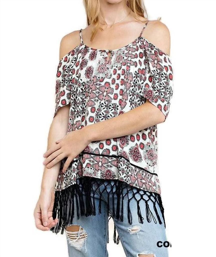 Kori Kori - Off The Shoulder Fringe Top