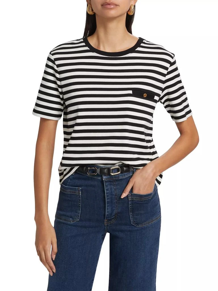 FRAME Striped Cotton Pocket T-Shirt 3