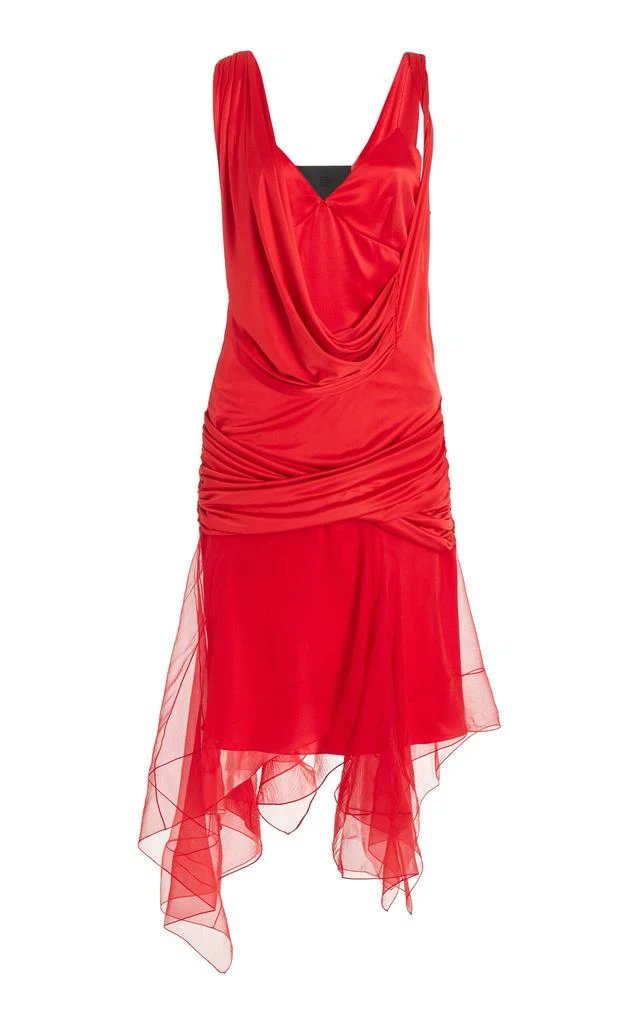 Givenchy Givenchy - Draped Silk Mini Dress - Red - FR 36 - Moda Operandi 1