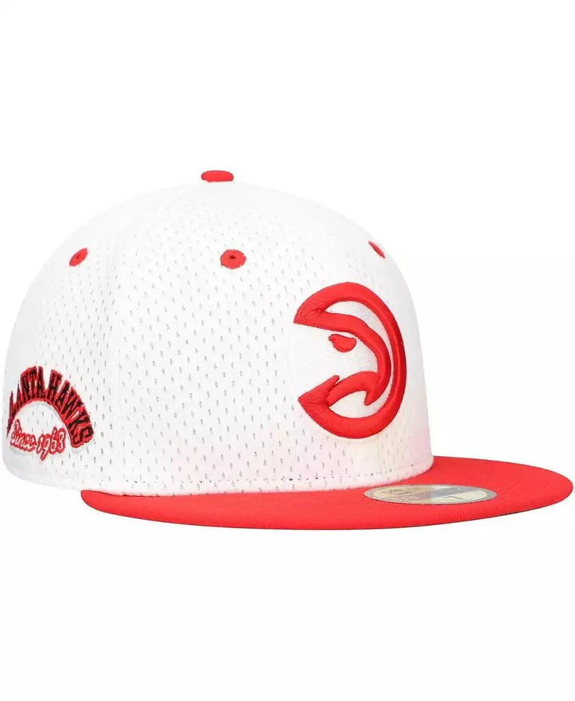 New Era Men's White/Red Atlanta Hawks Throwback 2Tone 59FIFTY Fitted Hat 1