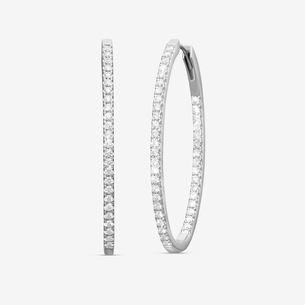 Mémoire Mémoire 18K White Gold Diamond Oval Hoop Earrings CHHO20945268W72000