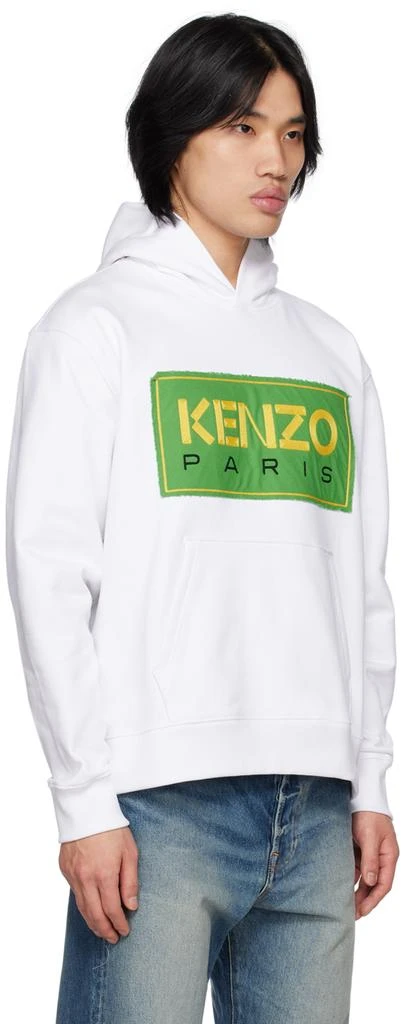 Kenzo White Kenzo Paris Embroidered Hoodie 2