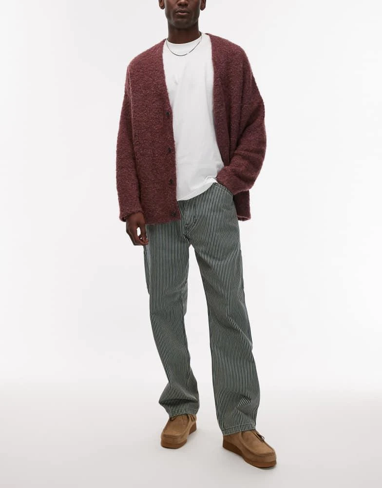 Levi's Levi's Workwear capsule 568 loose straight railroad stripe carpenter jeans in mid blue 1