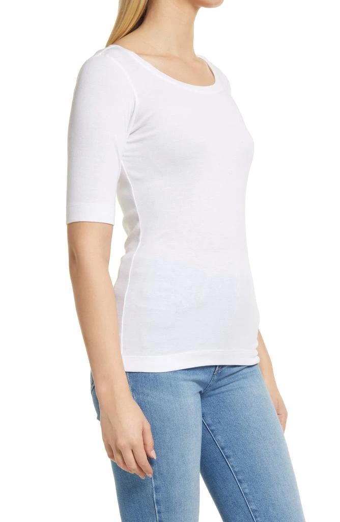 Caslon Ballet Neck Cotton & Modal Knit Elbow Sleeve Tee 3
