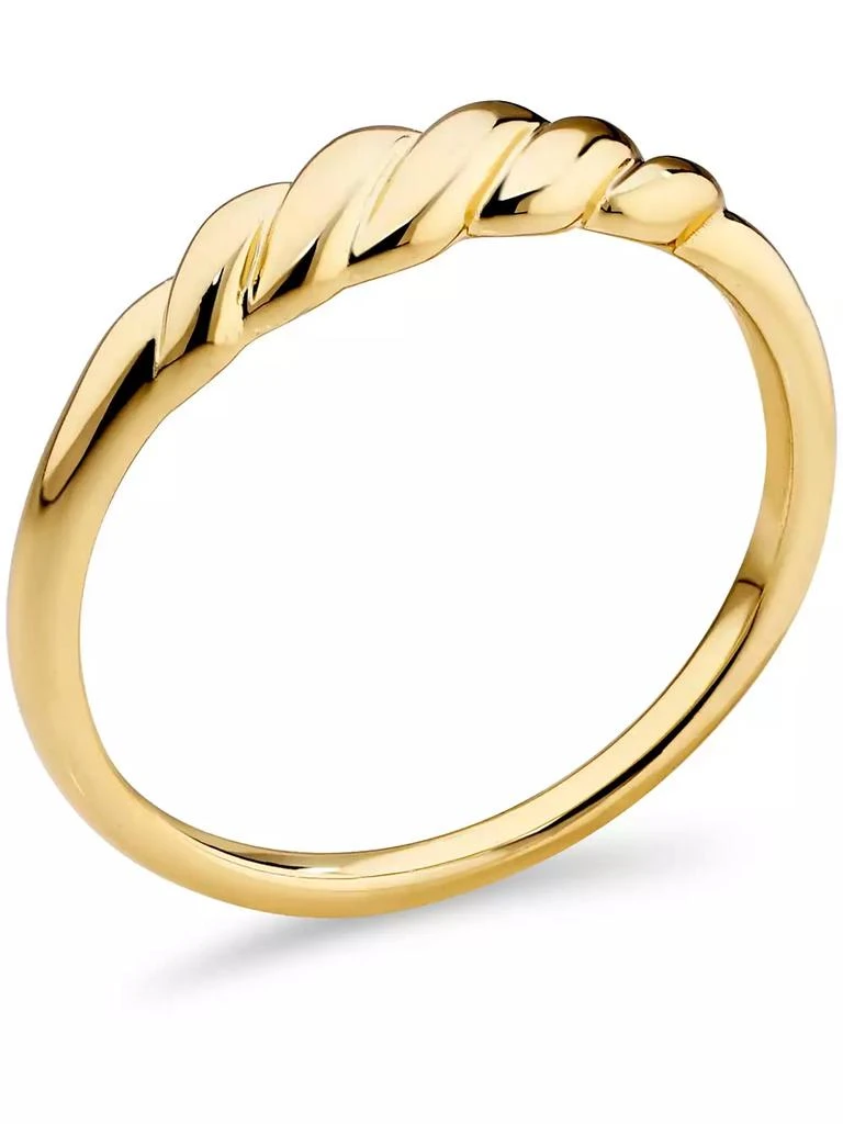 DEVATA Rope Ring in Gold Plated Sterling Silver, Size 2