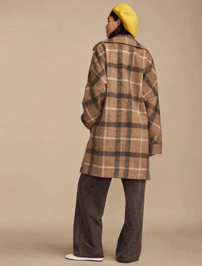 Lucky Brand Women's Brown Plaid Double Breasted Coat 4