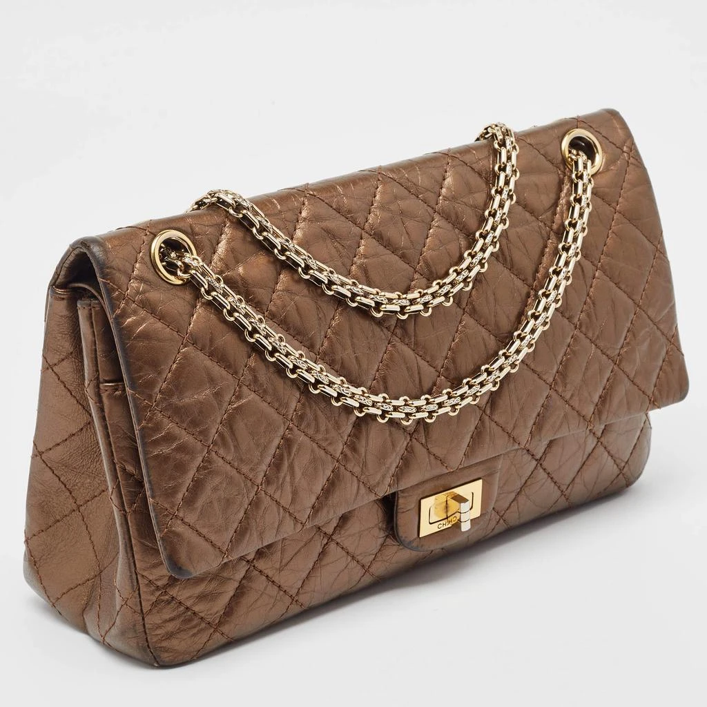 Chanel Chanel Metallic Brown Quilted Aged Leather Reissue 2.55 Classic 226 Flap Bag 3