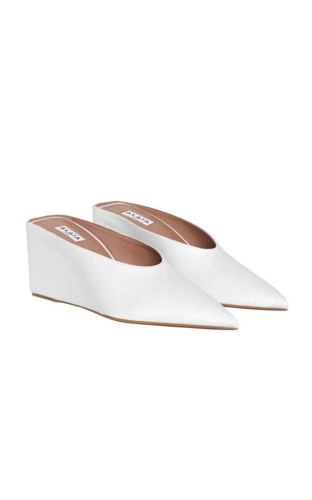 Alaïa ALAÃA - Satin Wedge Mules  - White - IT 38 - Moda Operandi 1